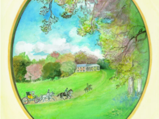 Fanny had been everywhere - Jane Austen card on sale at Winchester Cathedral gift shop.