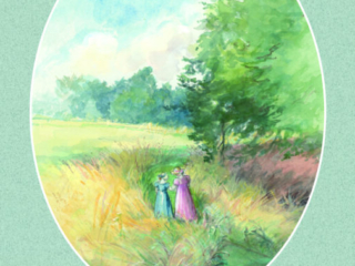 Our grand walk - Jane Austen card on sale at Winchester Cathedral gift shop.