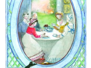 Tea passed pleasantly and nobody seemed in a hurry to move - Jane Austen card on sale at Winchester Cathedral gift shop.