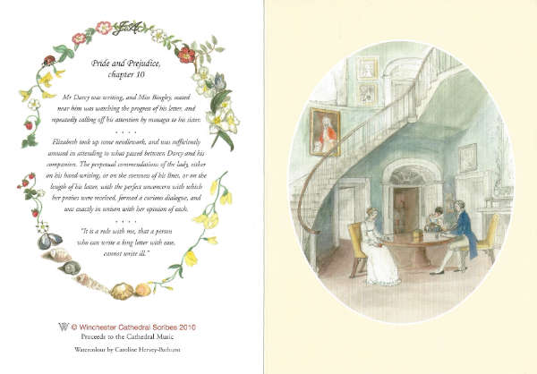 Front and back of a Jane Austen card